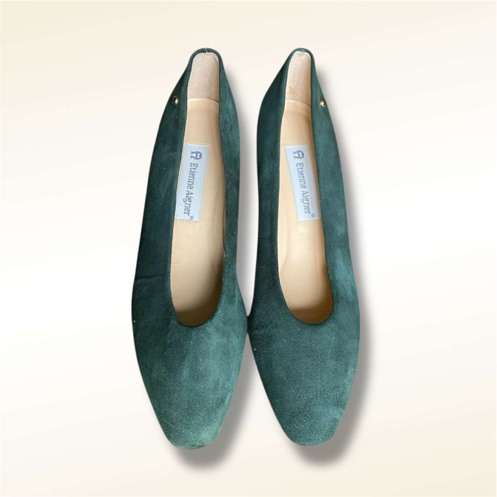 Etienne Aigner Green Suede Heels - Picture 3 of 6